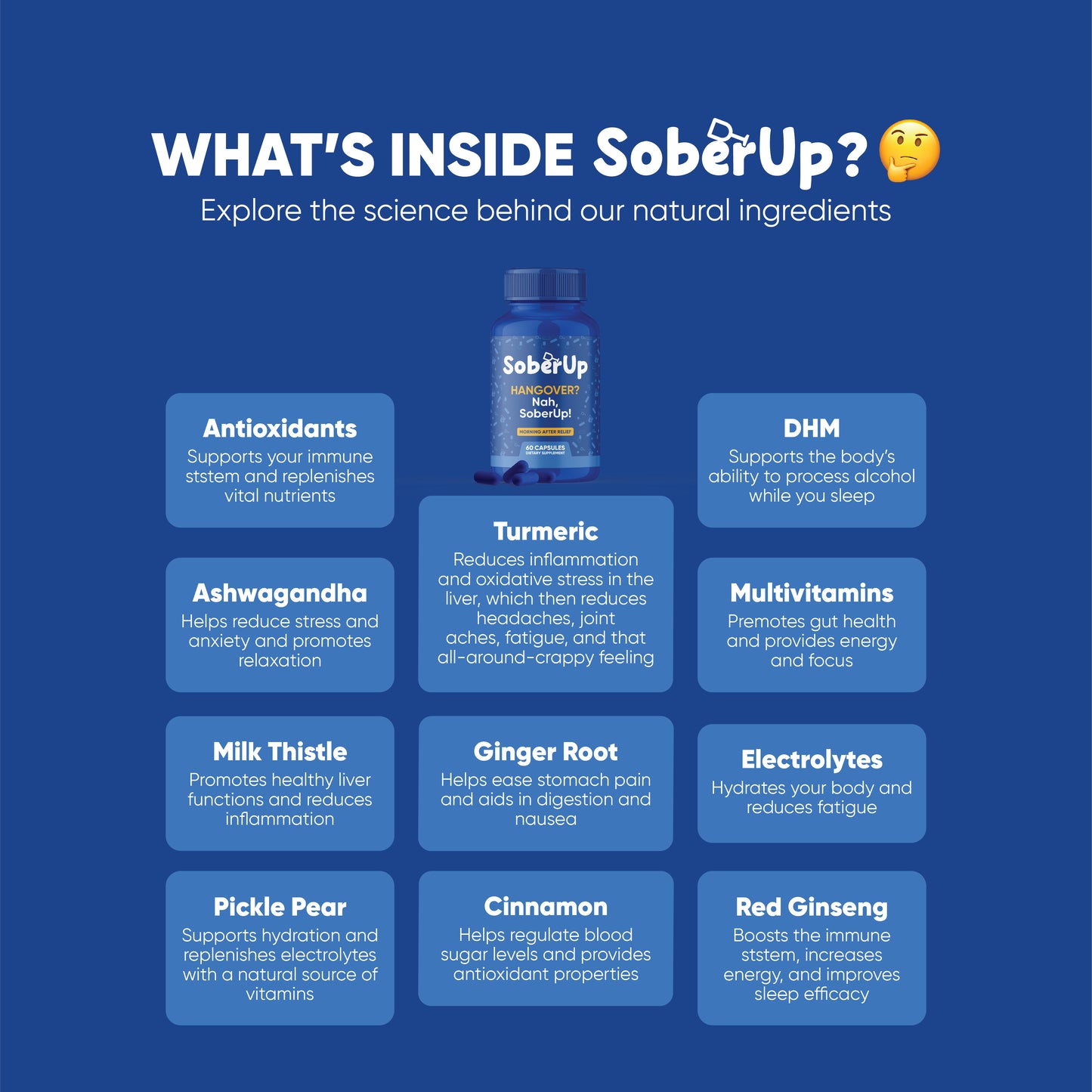 SoberUp – Party Smart, Wake Up Fresh! – 60 Capsules