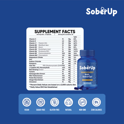 SoberUp – Party Smart, Wake Up Fresh! – 60 Capsules